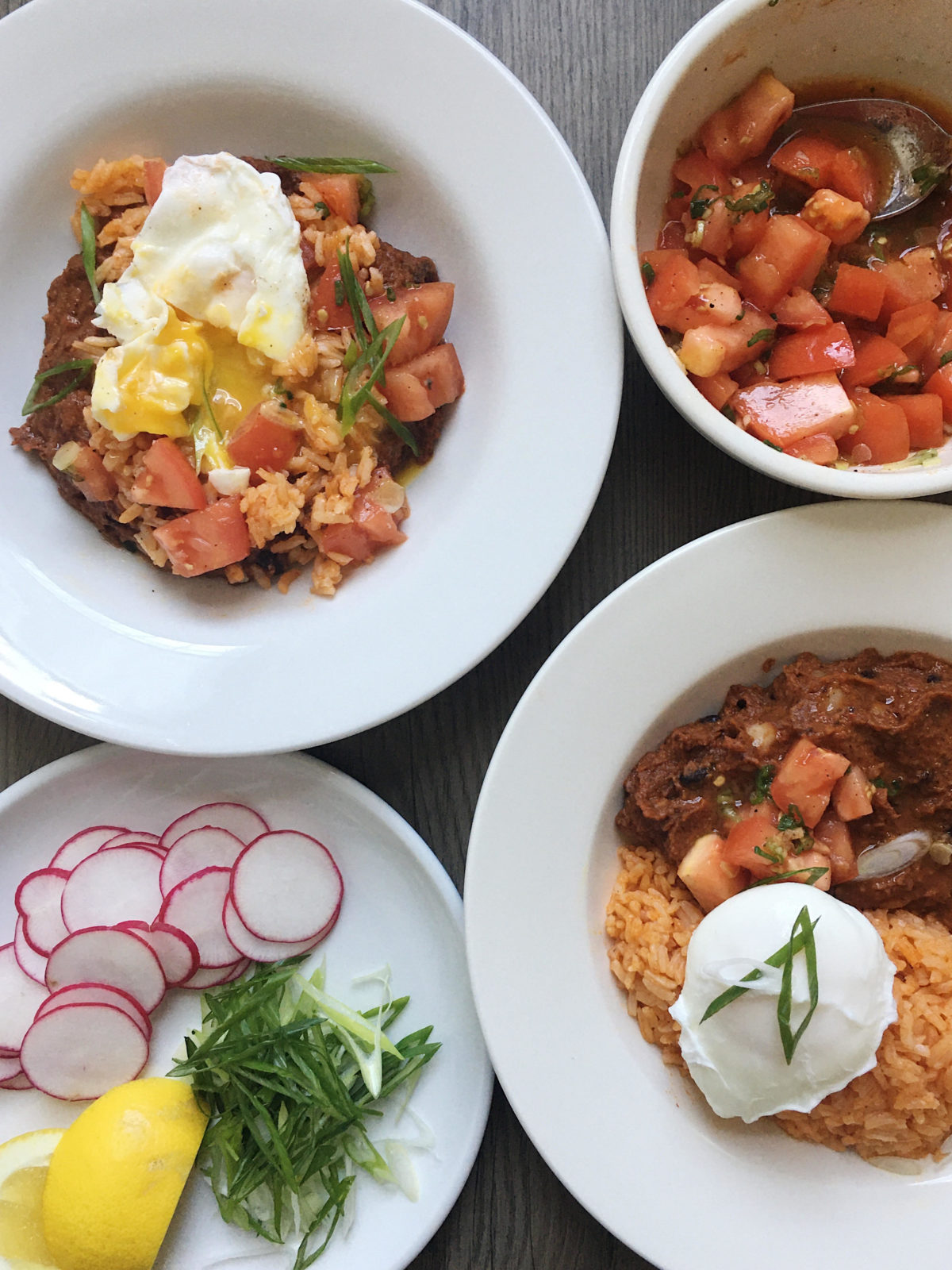 Lunch Beans ‘n Rice with Poached Eggs and Tomato Salsa Reggie Soang